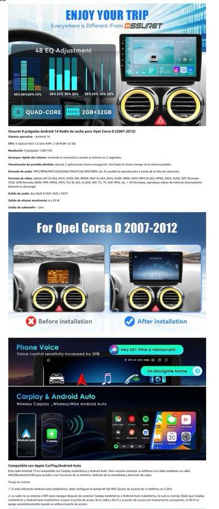 Ossuret Autoradio Opel Corsa D (2007-2012)