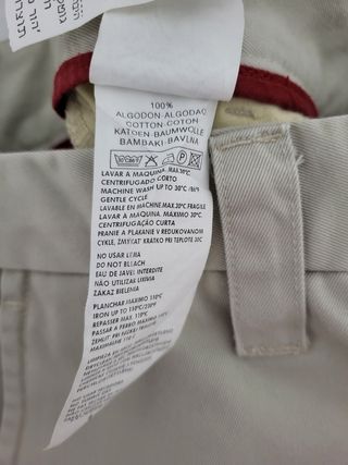 Pantalón chino algodón 100% beige