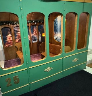 Decorado estudio fotografía tren navidad