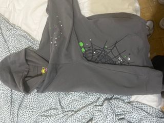 Sudadera Spider Gris y Verde Talla S