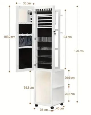 Armadio Portagioie con Specchio Intero