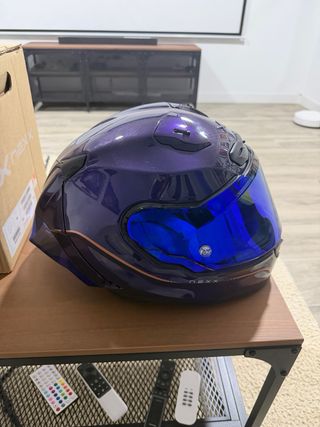 Casco Moto Nexx X.R3R Morado + Intercom