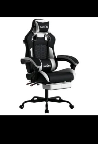 Silla Gamer SUKIDA Negra y Blanca