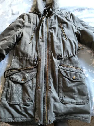 Parka verde mujer con capucha