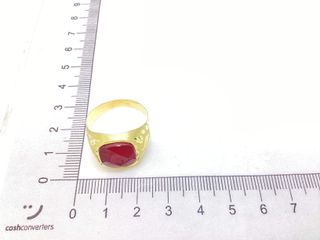 sello oro 18k con piedra con circonita