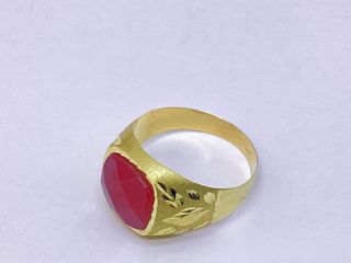 sello oro 18k con piedra con circonita