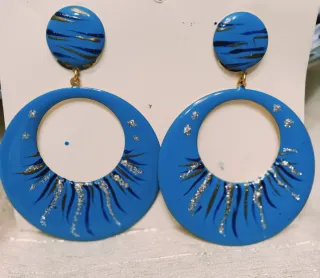 Pendientes flamenca dorados y rojos