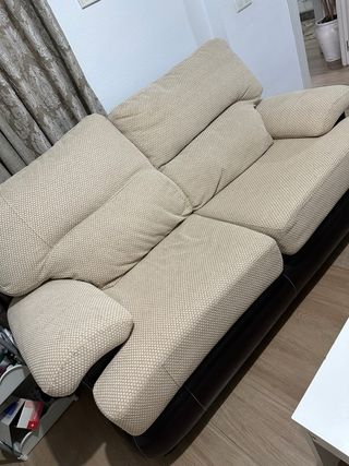 Sofá 3+2 plazas tela y piel