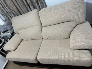 Sofá 3+2 plazas tela y piel