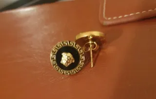 Black Marble Medusa Versacw Earrings