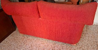 Sofá de 3 plazas en tela color teja