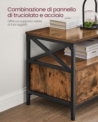 Mueble TV, Mesa Porta TV Hasta 80 Pulgadas, Con 3 Cajones, 3 Compartimentos Abiertos, 178 X 40 X 50 Cm, Sala De Estar, Dormitorio, Estructura De Acero, Marrón Vintage Y Negro LTV302B01