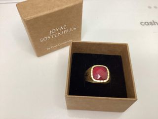 sello oro 18k con piedra con circonita