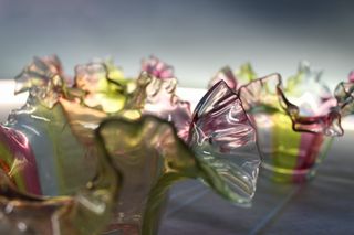 Antigua lámpara de araña en cristal de Murano. 3 brazos.