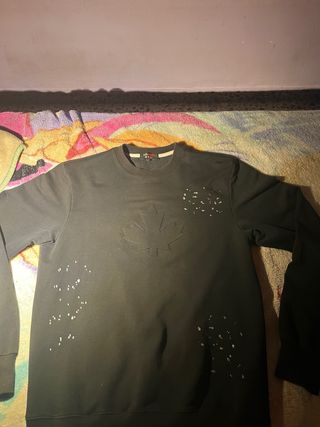 Sudadera DSQUARED2 Negra con Diseño Hoja