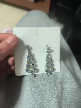 Pendientes árbol de Navidad brillantes