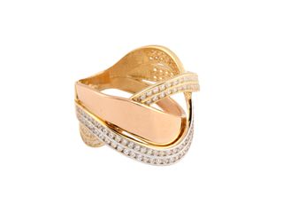 anillo oro 18k con piedra con circonita t. 4 (14,05 mm)