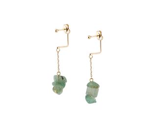 pendientes oro 18k con piedra con cuarzo