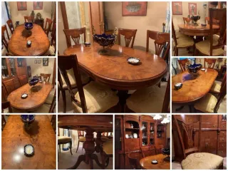 Conjunto mesa comedor clásica y 6 sillas