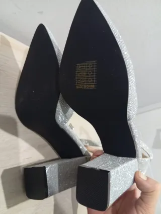 Sandalias tacón lentejuelas talla 36