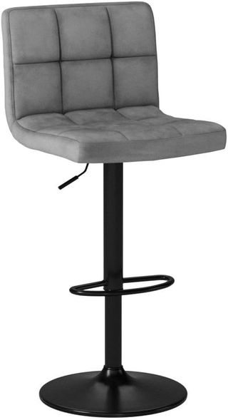 Taburetes de Bar, Set de 2, Taburetes de Cocina con Superficie de Terciopelo, Altura Regulable, Silla de Cocina Giratoria con Respaldo y Reposapiés, Gris Oscuro