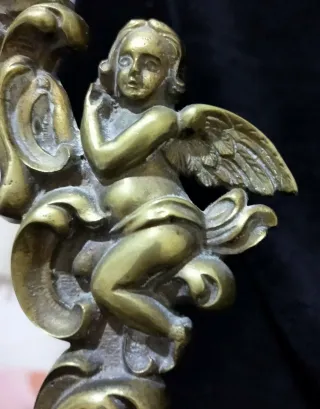 Antiguo espejo de mesa dorado