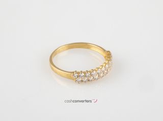 anillo oro 18k con piedra con circonita