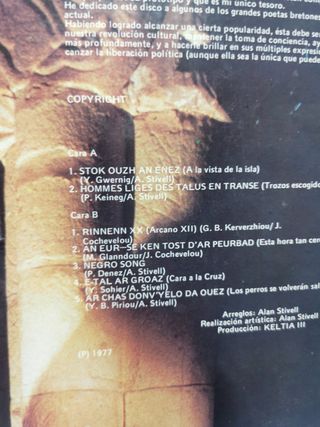 Disco, LP, vinilo, Alan Stivell – (Hacia La Isla), 1977, spain