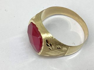sello oro 18k con piedra con circonita