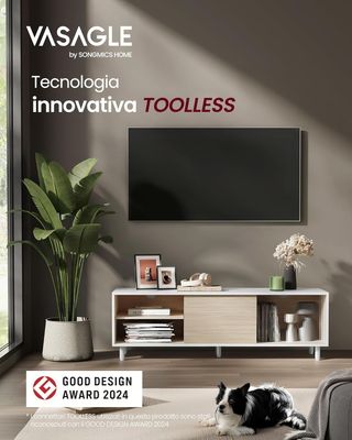 Montaje Rápido Sin Herramientas, Mueble TV para Televisor de Hasta 60 Pulgadas, para Sala de Estar, Vidrio Estriado, Moderno, 140 X 39 X 45 Cm, Blanco Nube y Beige Natural LTV466W01