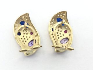 pendientes oro 18k con piedra con circonita