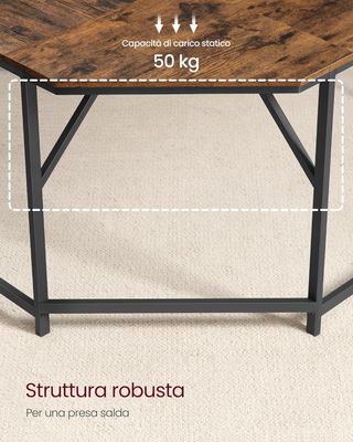 Escritorio Esquinero, Escritorio para Computadora en Forma de L, 129 X 129 X 76 Cm, para Oficina Estudio Gaming, Marrón Vintage y Negro Tinta LWD124K01