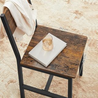 Sillas De Comedor, Set De 2 Sillas De Cocina, Estructura De Acero, Estilo Industrial, Para Comedor, Sala De Estar, Cocina, Marrón Vintage Y Negro Tinta LDC092B01V1