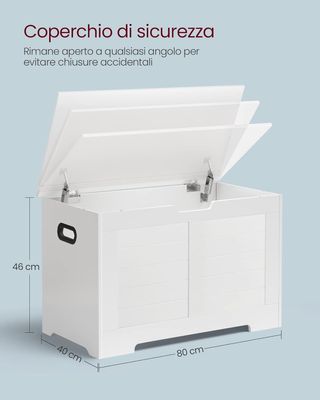 Banca, Banco de Almacenamiento, Puff Organizador Con 2 Cierres de Seguridad, Zapatero, 40 X 80 X 46 Cm, Pasillo, Dormitorio, Sala de Estar, Blanco Nube LSB063T14