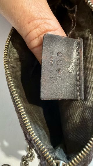 Monedero Porta Llaves Piel Marrón Gucci vintage