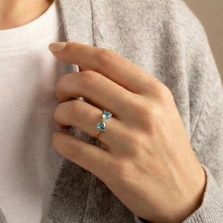 anillo oro 18k con piedra con circonita t. 20 (19,1 mm)