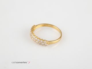 anillo oro 18k con piedra con circonita