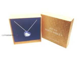 colgante oro 18k con piedra con diamante,zafiro