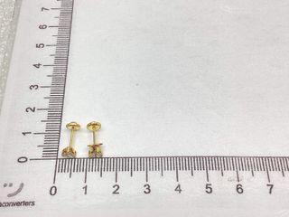 pendientes oro 18k con piedra