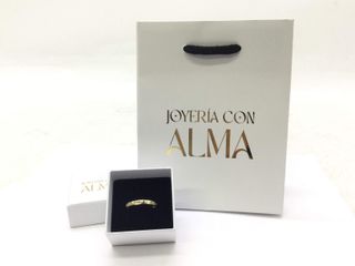 anillo oro 18k con piedra con circonita
