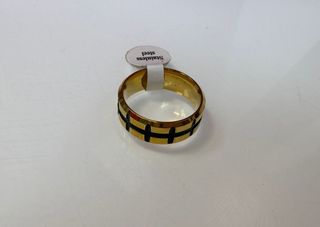 Anillo acero hombre lineas negras t 24