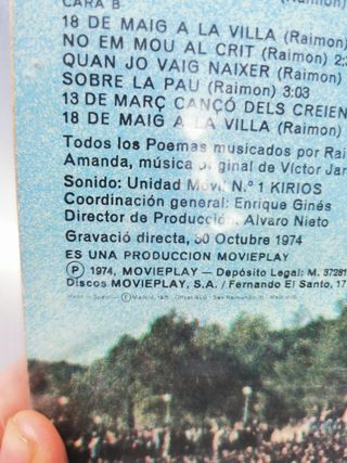 disco lp, vinilo Raimon – Campus De Bellaterra, 1975, Spain