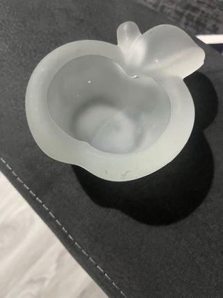 Bomboniera vintage mela vetro smerigliato