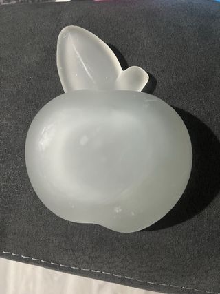 Bomboniera vintage mela vetro smerigliato