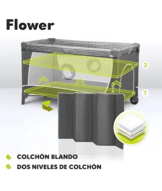 Cuna de viaje gris Lionelo