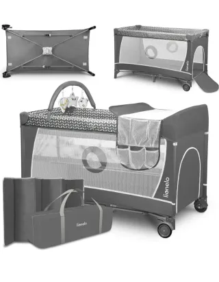 Cuna de viaje gris Lionelo