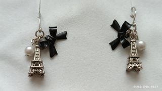 Orecchini Torre Eiffel fiocco e perla