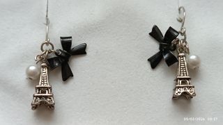Orecchini Torre Eiffel fiocco e perla