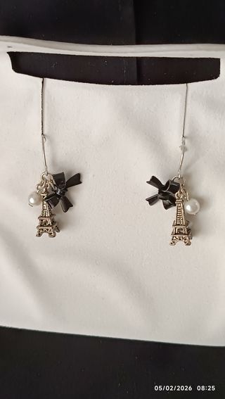 Orecchini Torre Eiffel fiocco e perla