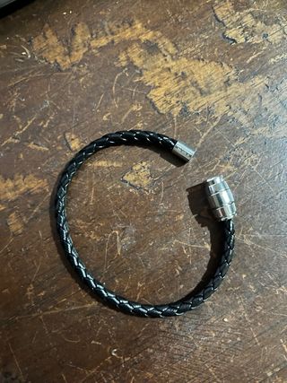 Pulsera Montblanc Cuero Negra y Acero